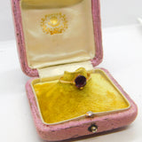 18ct Yellow Gold & Bohemian Garnet Set Band Ring Antique c1920 Art Deco