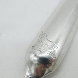 George II Sterling Silver Heraldic Crest Bone Marrow Scoop Antique 1737 London