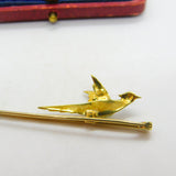 Victorian 15ct Gold, Enamel & Baroque Pearl Pheasant Brooch Pin Antique c1890