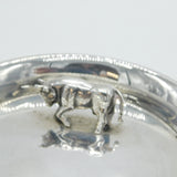 Sterling Silver Cast Raging Bull Novelty Ashtray Antique 1921 London