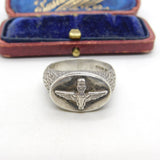 Sterling Silver British Parachute Regiment Paras Signet Ring 1993 Birmingham