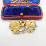 Victorian 9ct Yellow Gold Mizpah Sweetheart Brooch 1877 Birmingham Antique
