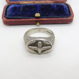 Sterling Silver British Parachute Regiment Paras Signet Ring 1993 Birmingham