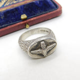 Sterling Silver British Parachute Regiment Paras Signet Ring 1993 Birmingham