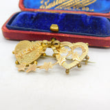 Victorian 9ct Yellow Gold Mizpah Sweetheart Brooch 1877 Birmingham Antique