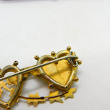 Victorian 9ct Yellow Gold Mizpah Sweetheart Brooch 1877 Birmingham Antique