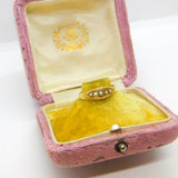 Victorian 18ct Yellow Gold Graduating Seed Pearl Boat Ring Antique c1860