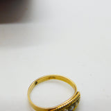 Victorian 18ct Yellow Gold Graduating Seed Pearl Boat Ring Antique c1860