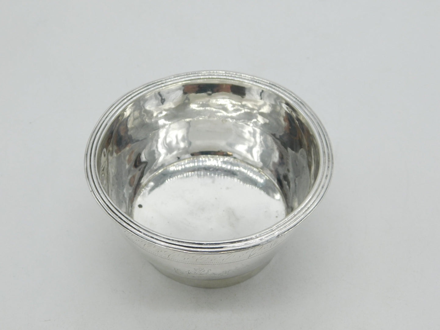 George III Sterling Silver Slack Family Crest Small Bowl Antique c1800