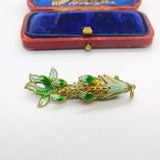 Sterling Silver Gilt & Colourful Enamel Flapping Fish Large Pendant Mid-Century