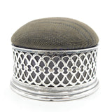 Sterling Silver Pierced Pattern Pin Cushion Sewing Box Antique 1919 Birmingham