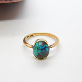 Victorian 9ct Rose Gold & Cabochon Natural Turquoise Signet Ring c1900 Antique