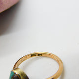 Victorian 9ct Rose Gold & Cabochon Natural Turquoise Signet Ring c1900 Antique
