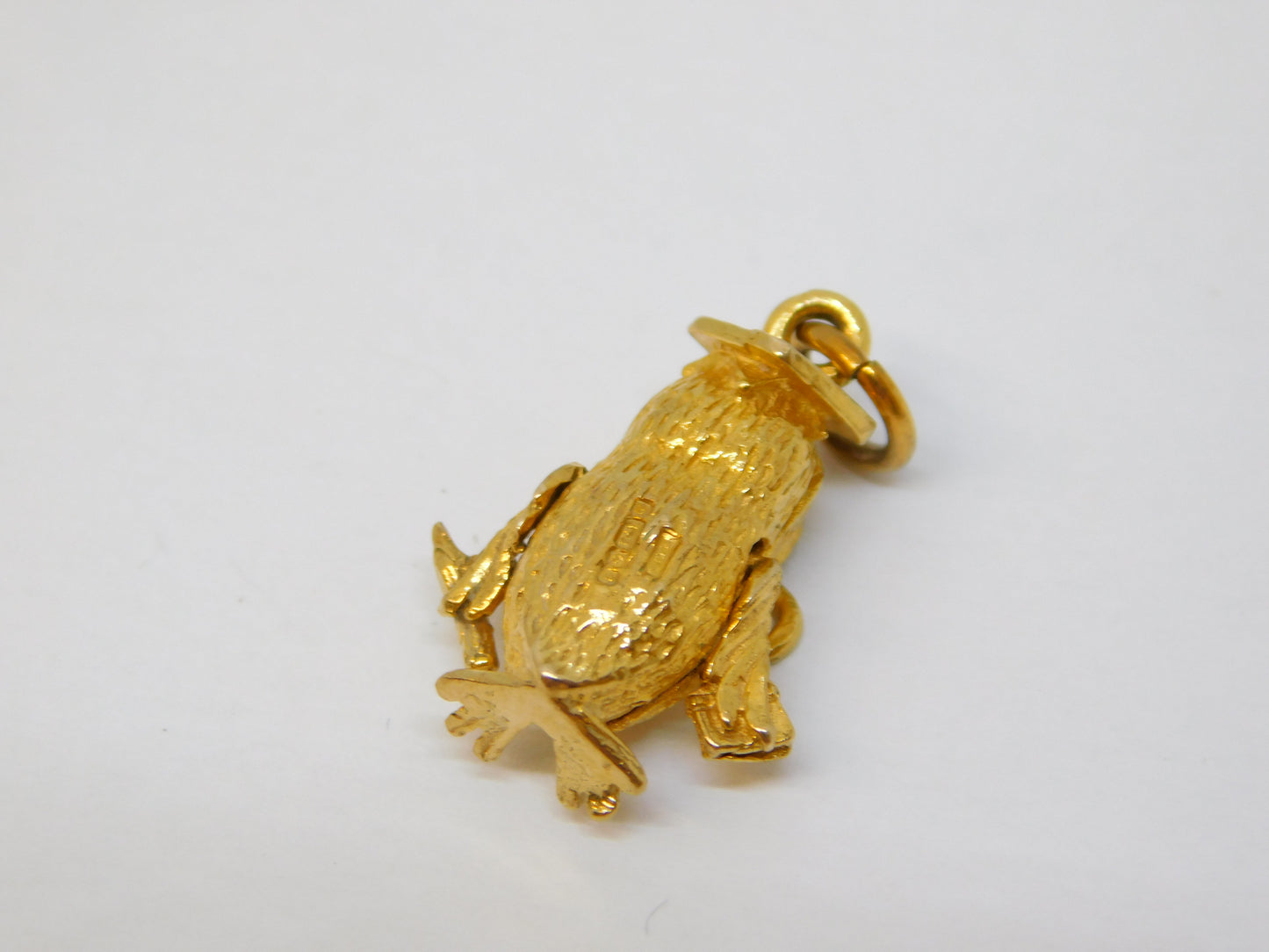 9ct Yellow Gold Wise Owl Articulated Charm Pendant Vintage 1973 Birmingham