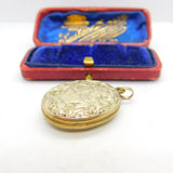 Victorian 9ct Yellow Gold Back & Front Floral Pattern Double Locket c1880