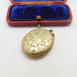 Victorian 9ct Yellow Gold Back & Front Floral Pattern Double Locket c1880