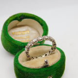 Victorian 14ct White Gold & 1.6ct Old Cut Diamond Eternity Ring Antique c1890