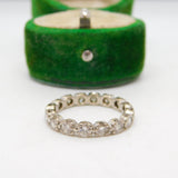 Victorian 14ct White Gold & 1.6ct Old Cut Diamond Eternity Ring Antique c1890