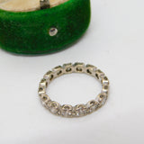 Victorian 14ct White Gold & 1.6ct Old Cut Diamond Eternity Ring Antique c1890