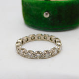 Victorian 14ct White Gold & 1.6ct Old Cut Diamond Eternity Ring Antique c1890