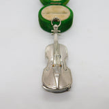 Silver Plated Novelty Violin Musical Vesta Case Antique c1920 Art Deco