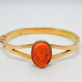 George IV 15ct Gold & Carved Red Coral Cameo Bangle Bracelet Antique c1830