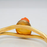 George IV 15ct Gold & Carved Red Coral Cameo Bangle Bracelet Antique c1830