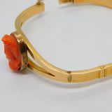 George IV 15ct Gold & Carved Red Coral Cameo Bangle Bracelet Antique c1830