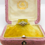 Victorian 18ct Yellow Gold Diamond Set Floral Starburst Pattern Ring c1880