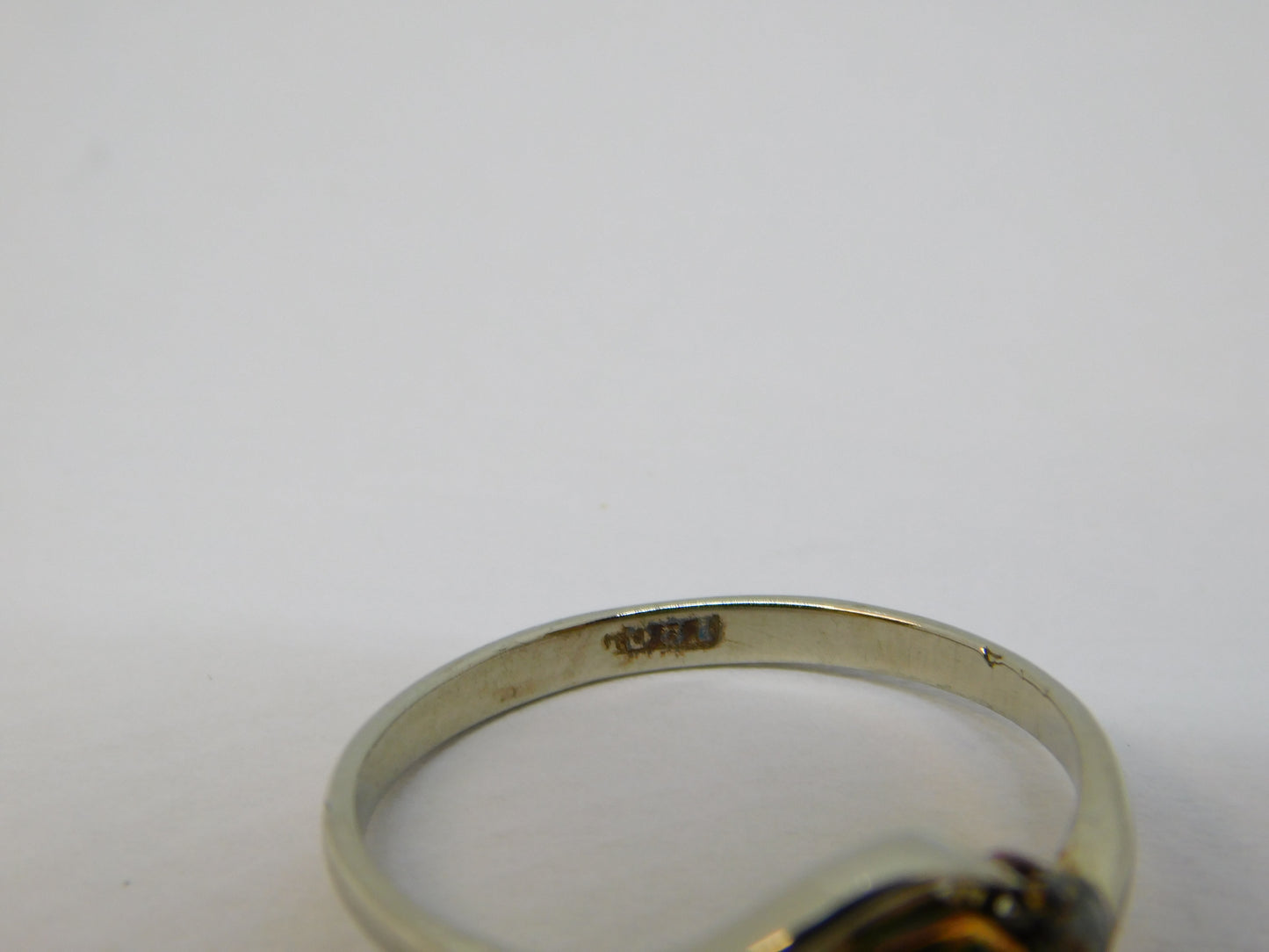 18ct Two-Tone Gold, 0.25ct Emerald & Diamond Crossover Ring Antique c1910