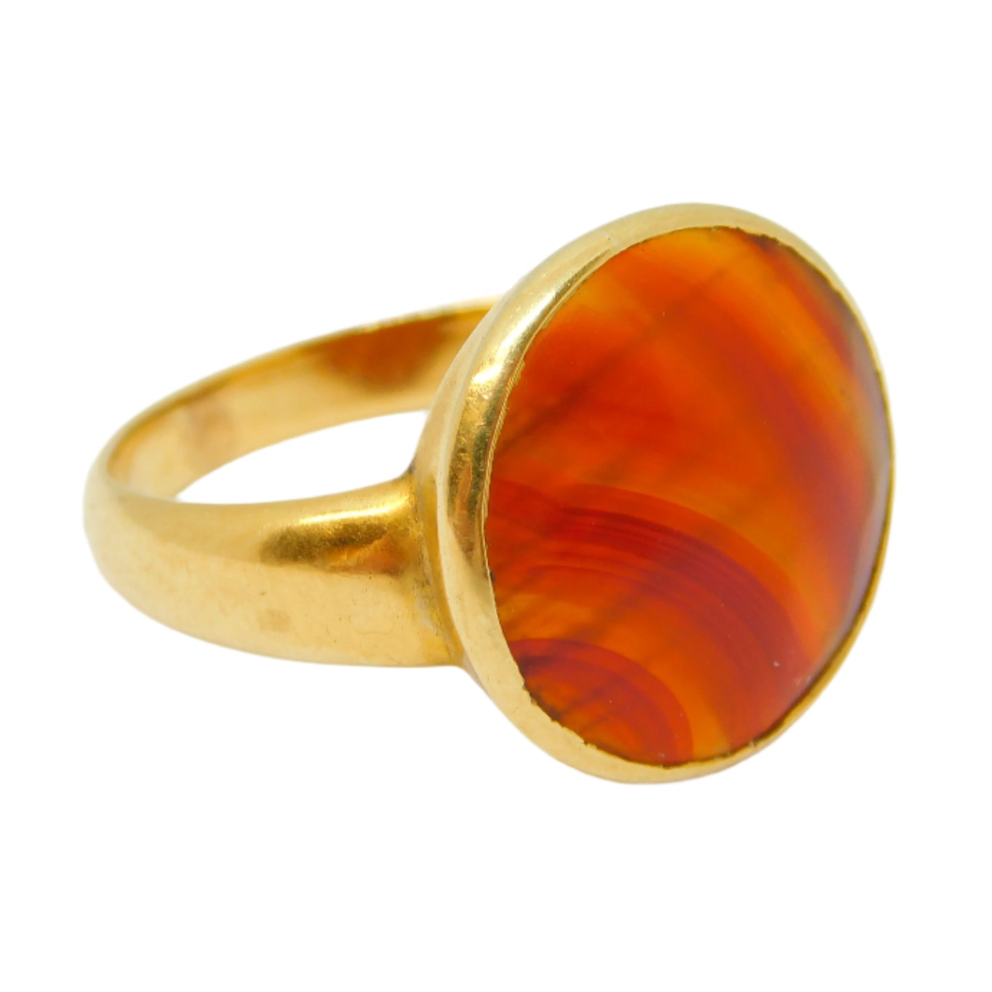 Victorian 18ct Yellow Gold Red Carnelian Agate Set Signet Ring Antique c1860