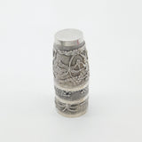 Set Of Three Sterling Silver Oriental Shot Cups Rural Scene Antique c1900