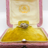 Victorian 18ct Gold & 0.1ct Diamond Crossover Ring Antique c1880 Size O 1/2 UK