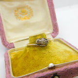 Victorian 18ct Gold & 0.1ct Diamond Crossover Ring Antique c1880 Size O 1/2 UK