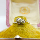 Victorian 18ct Gold & 0.1ct Diamond Crossover Ring Antique c1880 Size O 1/2 UK