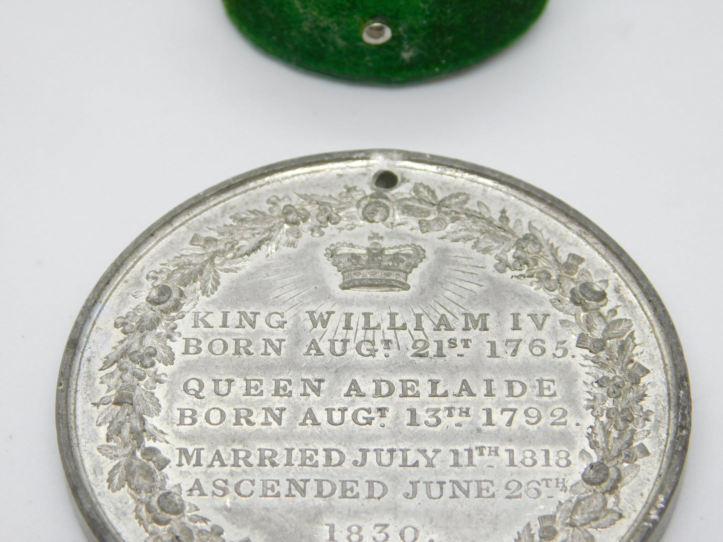 King William IV Silver Plated Large Coronation Commemorative Medal Antique 1830