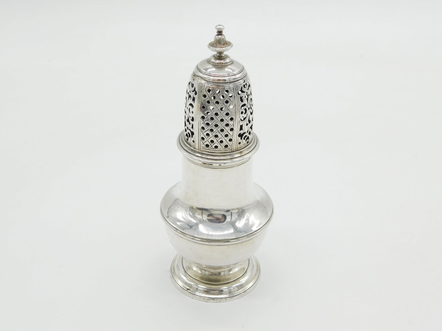 George II Sterling Silver Muffineer Sugar Caster Antique 1740 London S. Wood