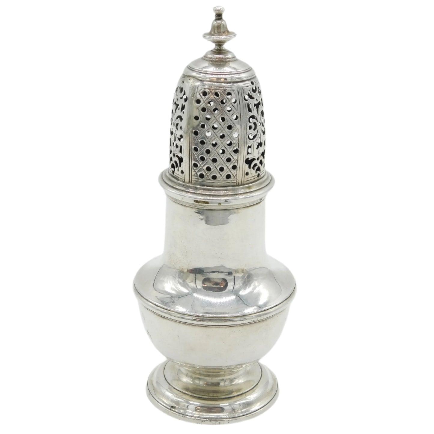 George II Sterling Silver Muffineer Sugar Caster Antique 1740 London S. Wood