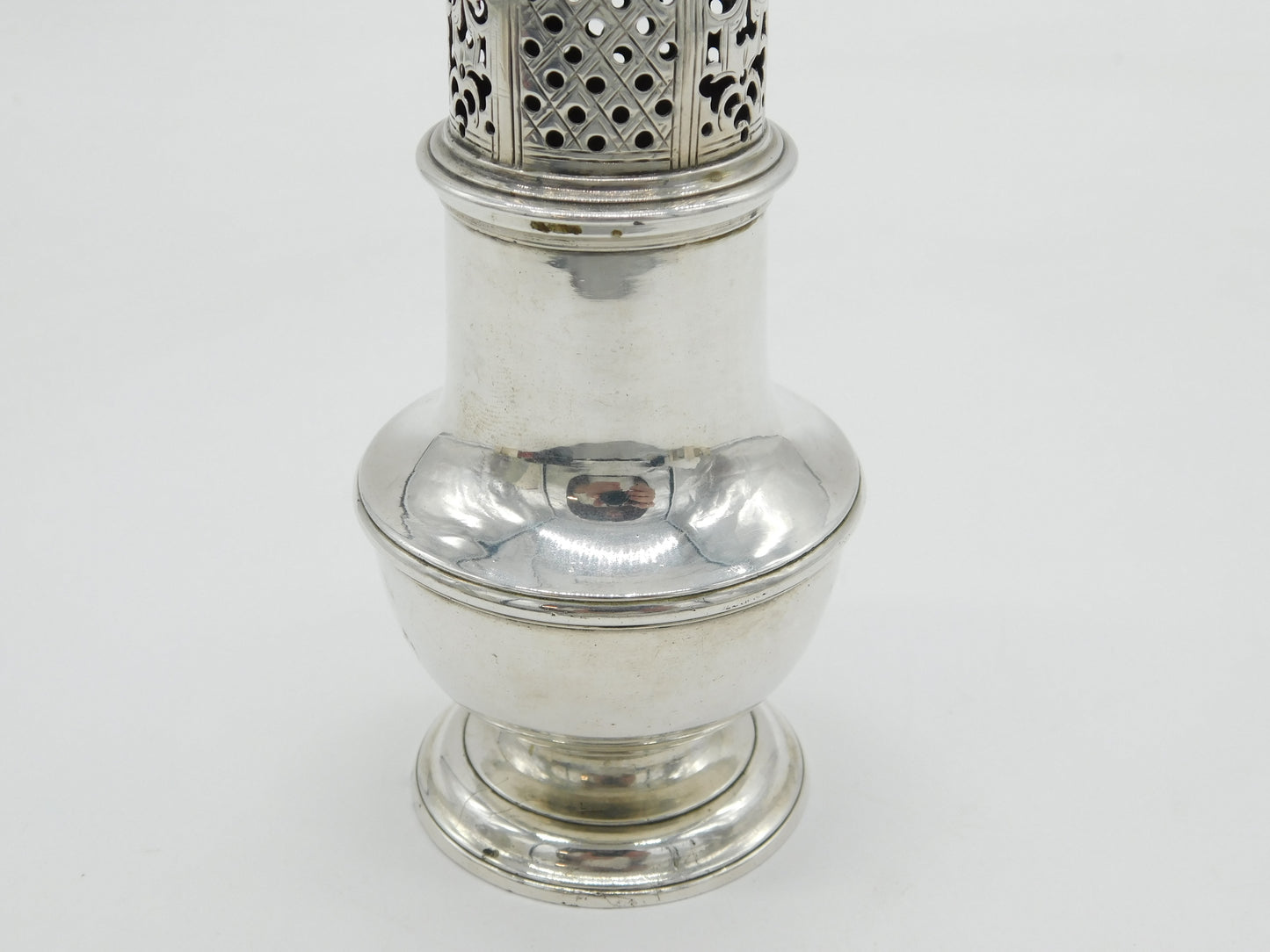 George II Sterling Silver Muffineer Sugar Caster Antique 1740 London S. Wood