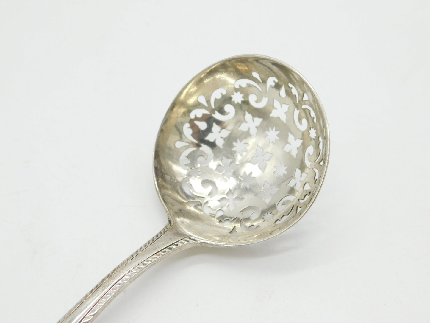 George II Sterling Silver Floral Sugar Caster Spoon Antique c1745 London