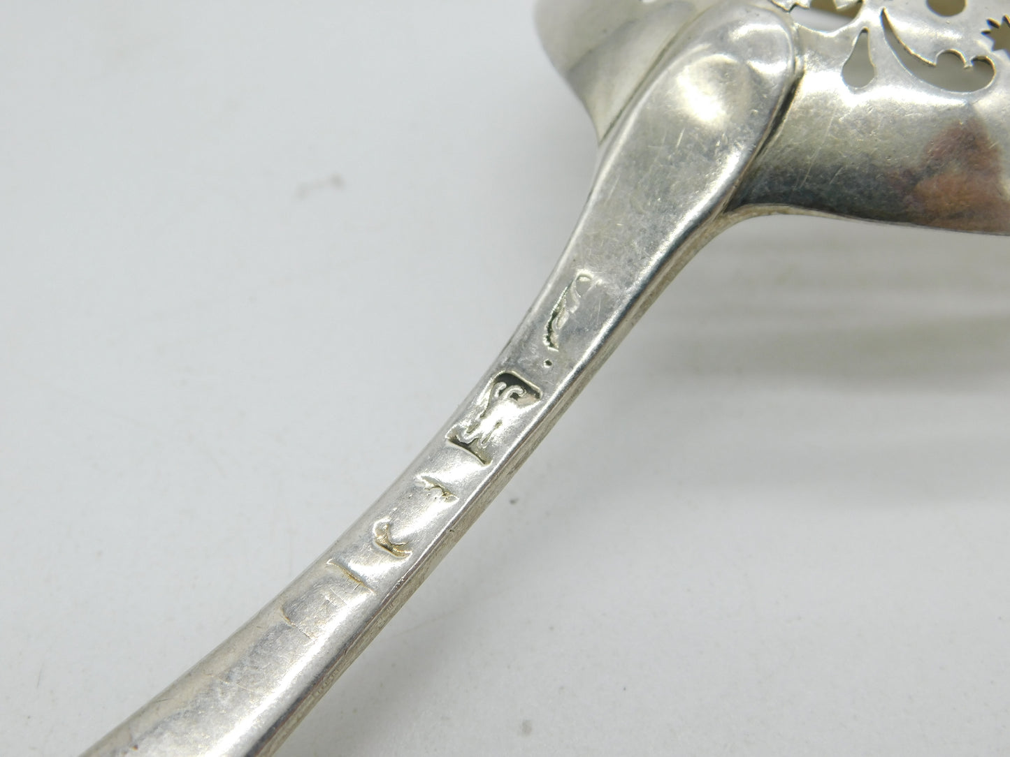 George II Sterling Silver Floral Sugar Caster Spoon Antique c1745 London
