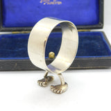 Shona Marsh Novelty Sterling Silver Napkin Ring on Feet Vintage 2009 Birmingham