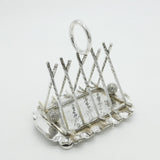 Silver Plated Novelty Golf Clubs & Balls Four Bar Toast Rack Antique c1920 Deco