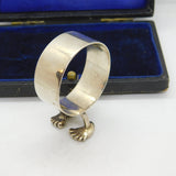 Shona Marsh Novelty Sterling Silver Napkin Ring on Feet Vintage 2009 Birmingham