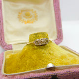 Victorian 18ct Yellow Gold Three Stone Diamond Band Ring c1890 Antique