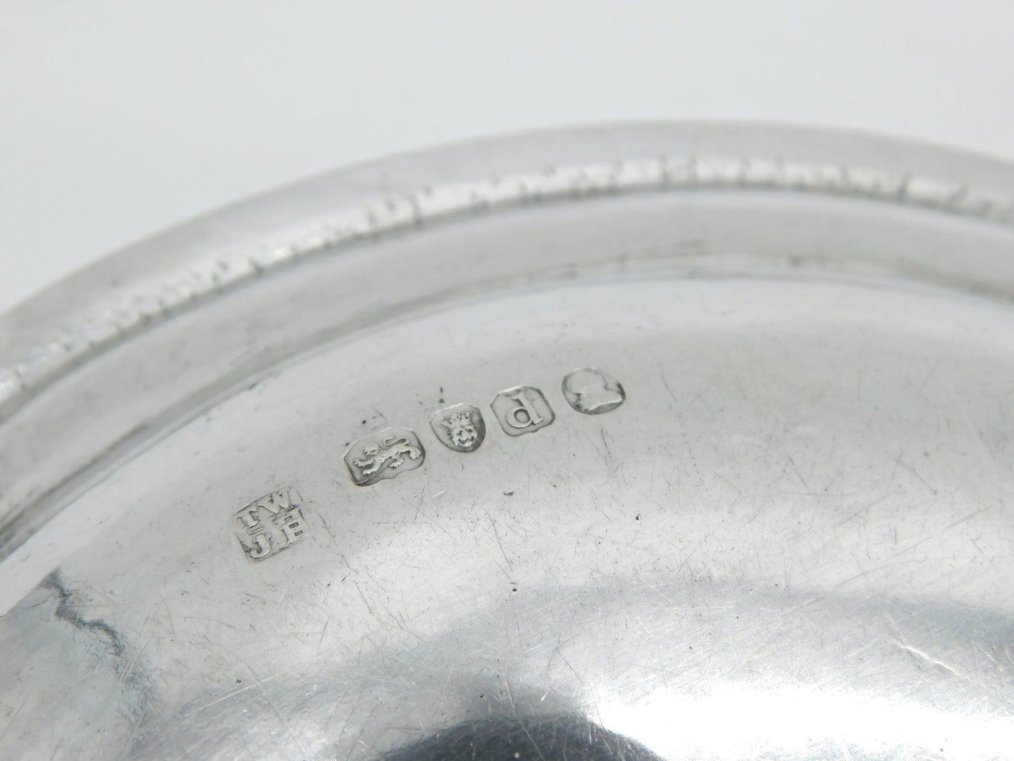 George III Sterling Silver Dinner Plate Dish Antique 1819 London Wallis & Hayne