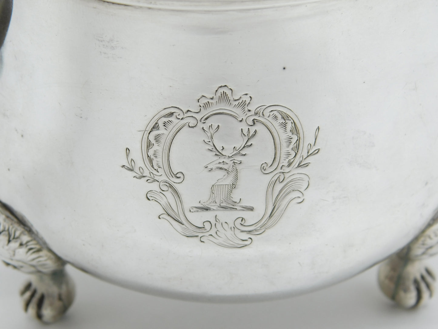George III Sterling Silver Green Man Footed Bachelors Teapot Antique 1815 London