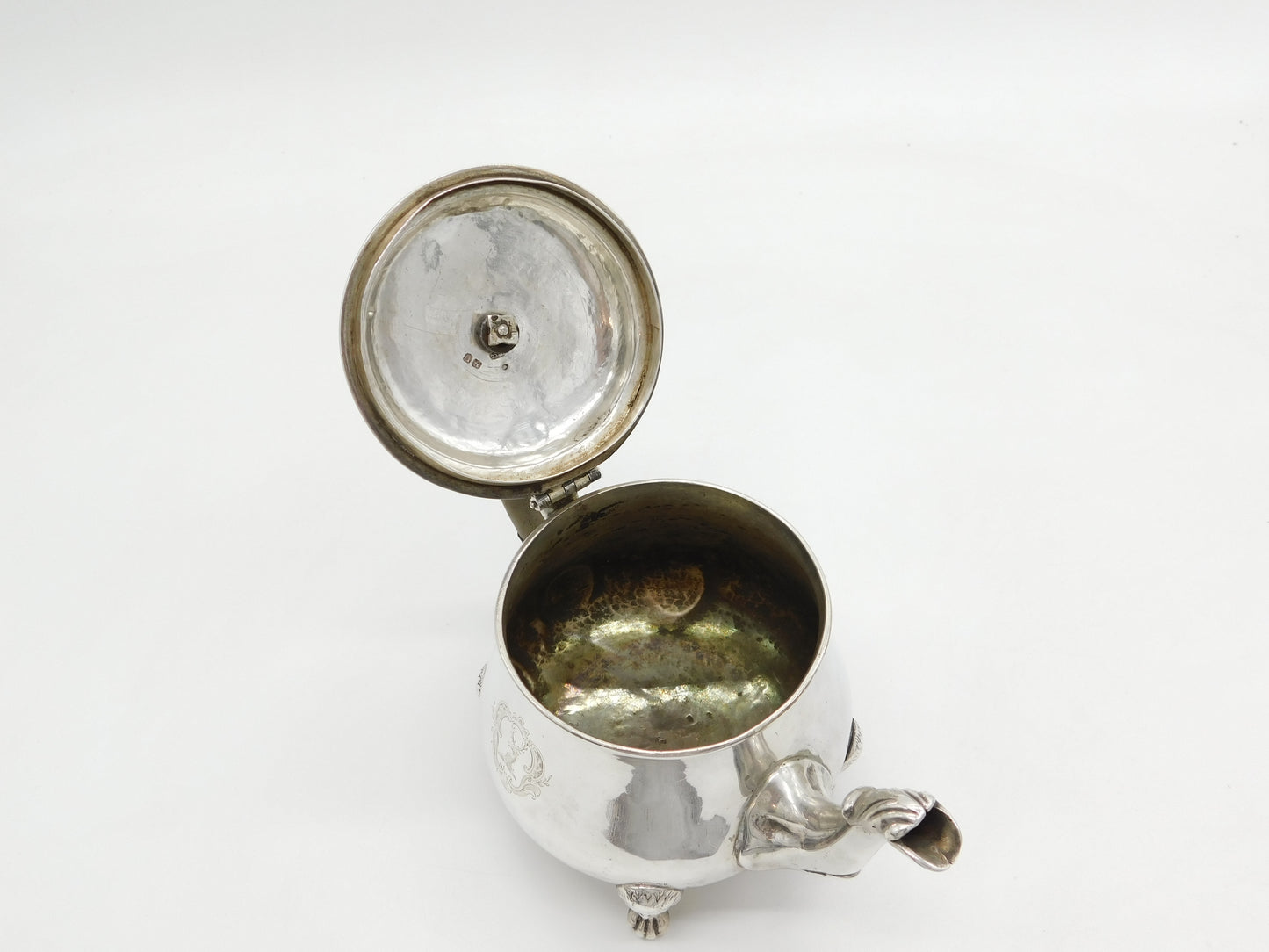 George III Sterling Silver Green Man Footed Bachelors Teapot Antique 1815 London