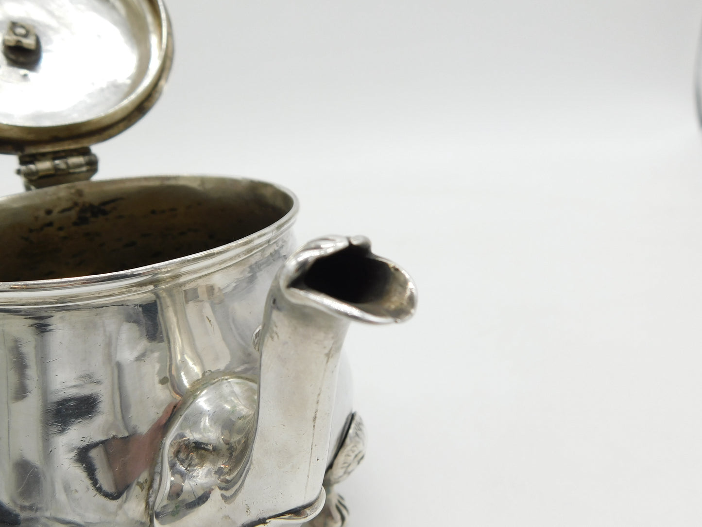 George III Sterling Silver Green Man Footed Bachelors Teapot Antique 1815 London