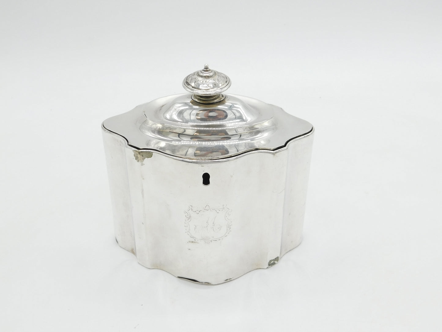 Peter & Jonathan Bateman George III Sterling Silver Tea Caddy Antique 1790 London AF